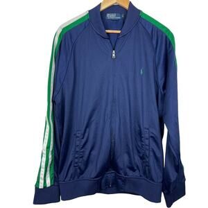 Vintage Polo Ralph Lauren 80s Track Style Jacket Mock Neck Full Zip Pockets L